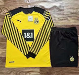 Long sleeve 21-22 Borussia Dortmund home Set.Jersey & Short High Quality