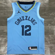 Memphis Grizzlies 21赛季 灰熊队 Jordan 主题 蓝色 12号 莫兰特