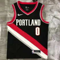 Portland Trail Blazers 21赛季 开拓者 黑色 0号 利拉德