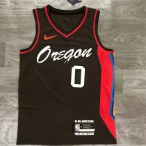 Portland Trail Blazers 21赛季 开拓者 城市版 咖啡色 0号 利拉德