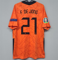 F.DE JONG 21# 2021 Netherlands home Fans Version Thailand Quality
