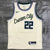 Milwaukee Bucks 雄鹿队V领 米白色 22号 米德尔顿