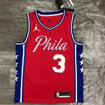 Philadelphia 76ers 21赛季 76人队 Jordan 主题 红色 3号 艾佛森