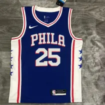Philadelphia 76ers 76人队V领 蓝色 25号 本.西蒙斯