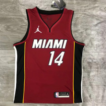 Miami Heat 21赛季热火队Jordan主题 V领 枣红色 14号 希罗
