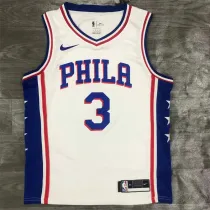 Philadelphia 76ers 76人队V领 白色 3号 艾佛森