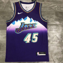 Utah Jazz 犹他爵士队雪山款 复古紫色 45号 米切尔