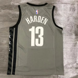 Brooklyn Nets 21赛季篮网队JORDAN主题灰色球衣 13号 哈登