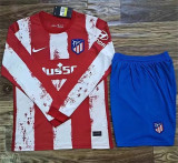 Long sleeve 21-22 Atletico Madrid home Set.Jersey & Short High Quality