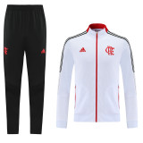 21-22 Flamengo (White) Jacket Adult Sweater tracksuit set