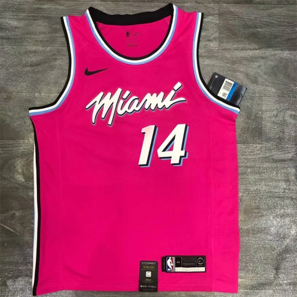 Miami Heat NBA升级230克面料#热火队20年城市版 粉色 14号希罗