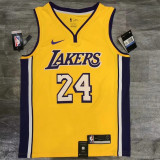 Los Angeles Lakers NBA湖人黄色V领24号