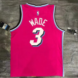 Miami Heat NBA升级230克面料#热火队20年城市版 粉色 3号韦德