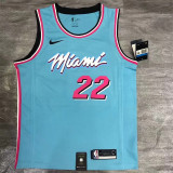 Miami Heat NBA 230克面料#热火队20年城市版 湖蓝色 22号巴特勒
