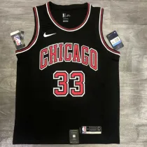 Chicago Bulls NBA 公牛队黑色圆领 33号皮蓬