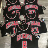 Chicago Bulls NBA 公牛队黑色圆领 23号桥丹