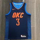 Oklahoma City Thunder  雷霆队 蓝色条纹 3号 保罗