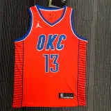 Oklahoma City Thunder   21赛季雷霆队 飞人款 橙色 13号GEORGE 乔治