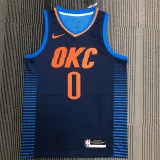 Oklahoma City Thunder  雷霆队 蓝色条纹 0号 威少