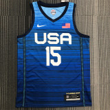 USA Basketball ,Dream  2021年奥运会 USA 美国队 蓝色 15号 布克