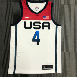 USA Basketball ,Dream 2021年奥运会 USA 美国队 白色 4号 比尔