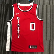 Portland Trail Blazers  开拓者复古 红色 0号 利拉德