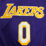 Los Angeles Lakers   湖人队 V领 紫色 0号 WESTBROOK 0号 威少