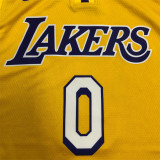 Los Angeles Lakers  湖人队 V领 黄色  WESTBROOK 0号 威少