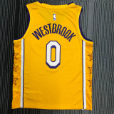 Los Angeles Lakers  湖人队 V领 名宿版（带星星） WESTBROOK 0号 威少