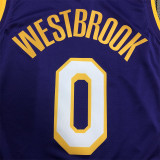 Los Angeles Lakers   湖人队 V领 紫色 0号 WESTBROOK 0号 威少