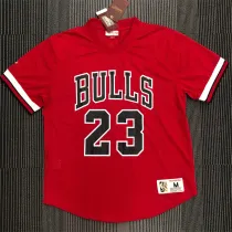 Chicago Bulls NBA Mitchellness 公牛队 红色 23号 乔丹 艾佛森 复古网眼短袖
