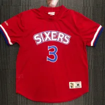 Philadelphia 76ers  Mitchellness 76人队 红色 3号 艾佛森 艾佛森 复古网眼短袖