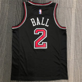 Chicago Bulls NBA  公牛队 黑色 2号 鲍尔