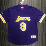 Los Angeles Lakers  Mitchellness 湖人队 紫色 8号 科比 复古网眼短袖