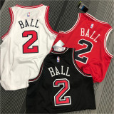 Chicago Bulls NBA  公牛队 黑色 2号 鲍尔