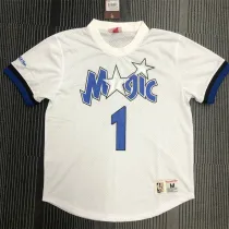 Orlando Magic Mitchellness 魔术队 白色 1号 麦迪 复古网眼短袖