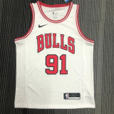 Chicago Bulls NBA 公牛队 白色 91号 罗德曼