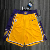 Los Angeles Lakers   湖人队 黄色 球裤