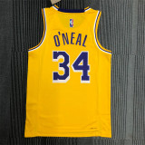 Los Angeles Lakers  75周年 湖人队 黄色 34号 奥尼尔
