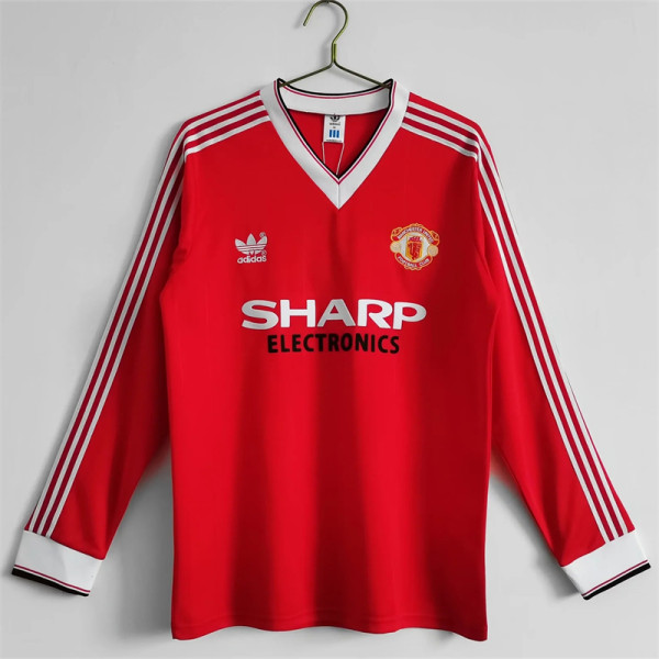Long sleeve 1983 Manchester United home Retro Jersey Thailand Quality