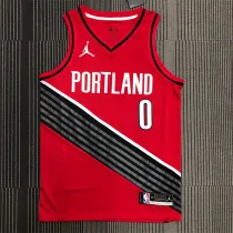 Portland Trail Blazers  开拓者 红色 （JORDAN款）0号 利拉德