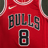 Chicago Bulls NBA  75周年 公牛队 红色 8号 拉文