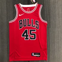 Chicago Bulls NBA  75周年 公牛队 红色 45号 乔丹