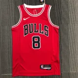 Chicago Bulls NBA  75周年 公牛队 红色 8号 拉文