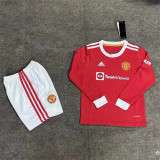 Kids kit 21-22 Manchester United home (Long sleeve) Thailand Quality