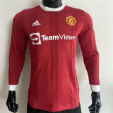 Long sleeve 21-22 Manchester United home Player Version Thailand Quality