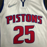 Detroit Pistons 75周年 活塞队 白色 25号 罗斯
