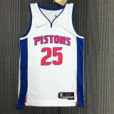 Detroit Pistons 75周年 活塞队 白色 25号 罗斯