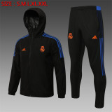 21-22 Real Madrid (black) Windbreaker Soccer Jacket Training Suit