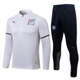 21-22 Manchester City (White) Adult Sweater tracksuit set